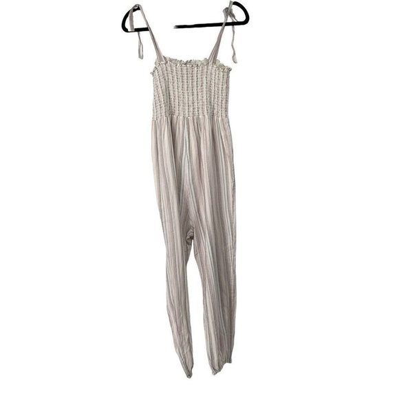 Hatch Pants - Hatch‎ Jojo Striped Square Neckline White Red Blue Jumpsuit Sz S Women Maternity